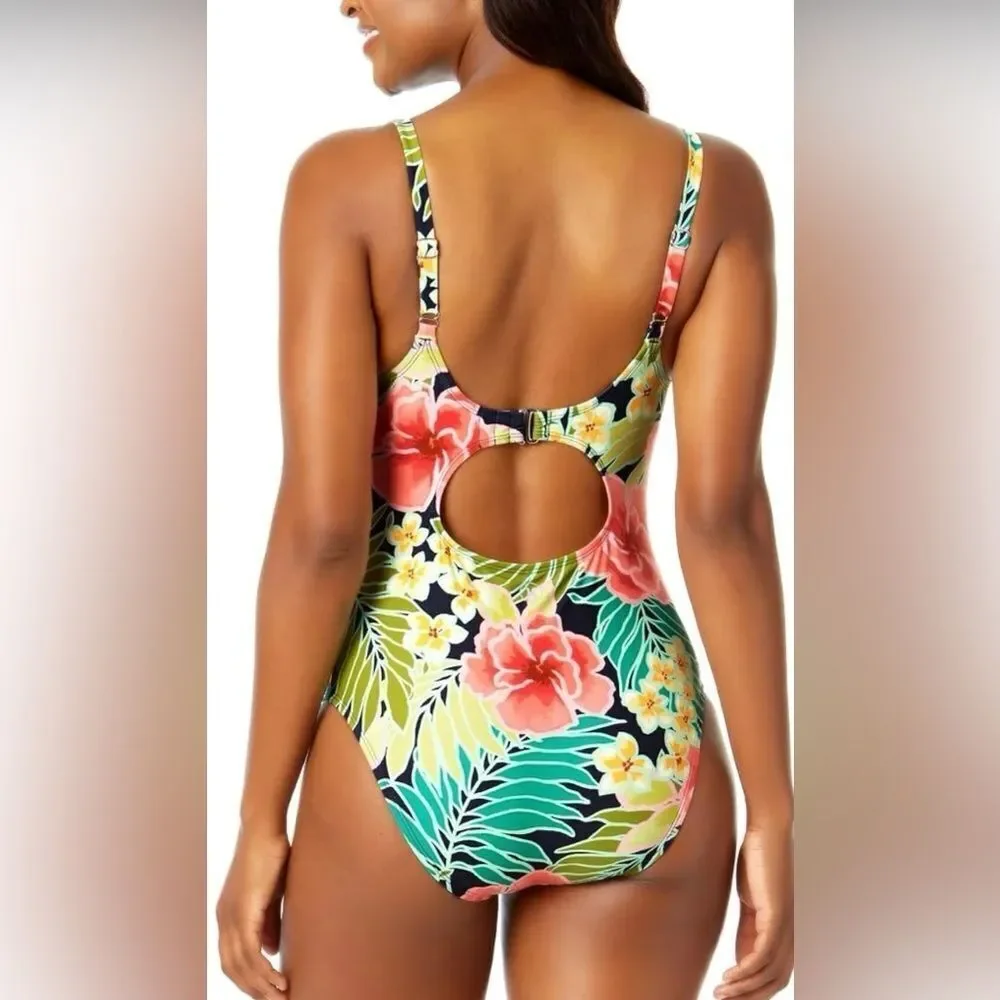 Hurley Women's Caribbean Dreamin One Piece Swimsuit, Size L